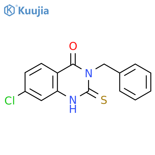 3-Benzyl-7-chloro-2-sulfanyl-3,4-dihydroquinazolin-4-one structure