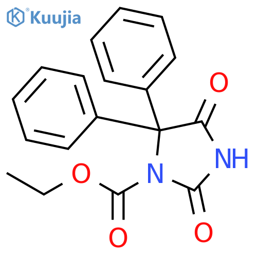 1-Imidazolidinecarboxylic acid, 2,4-dioxo-5,5-diphenyl-, ethyl ester structure