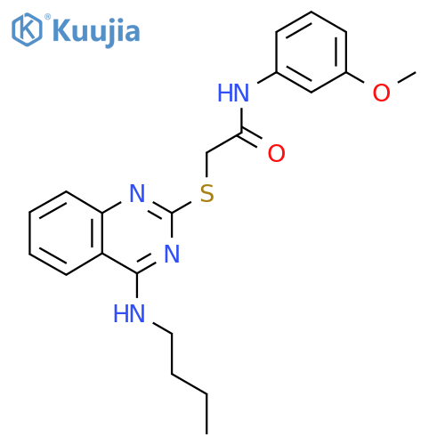 2-{4-(butylamino)quinazolin-2-ylsulfanyl}-N-(3-methoxyphenyl)acetamide structure