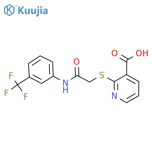 2-({3-(trifluoromethyl)phenylcarbamoyl}methyl)sulfanylpyridine-3-carboxylic acid structure