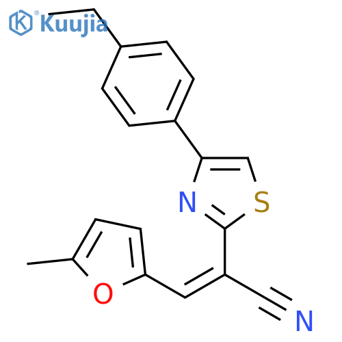(2Z)-2-4-(4-ethylphenyl)-1,3-thiazol-2-yl-3-(5-methylfuran-2-yl)prop-2-enenitrile structure