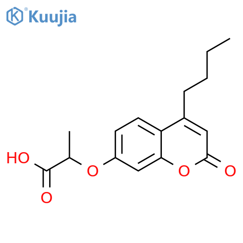 2-(4-butyl-2-oxo-2H-chromen-7-yl)oxypropanoic acid structure