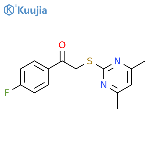 2-(4,6-dimethylpyrimidin-2-yl)sulfanyl-1-(4-fluorophenyl)ethan-1-one structure