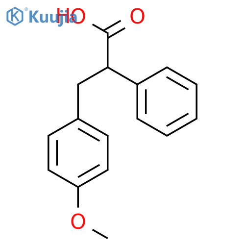 3-(4-methoxyphenyl)-2-phenylpropanoic acid structure