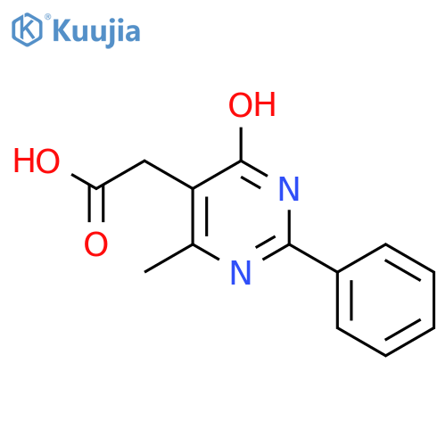 (4-Hydroxy-6-methyl-2-phenyl-pyrimidin-5-yl)-acetic acid structure