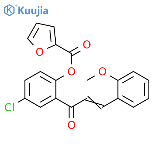 4-chloro-2-(2E)-3-(2-methoxyphenyl)prop-2-enoylphenyl furan-2-carboxylate structure