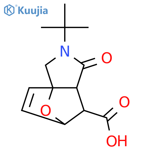 3-tert-butyl-4-oxo-10-oxa-3-aza-tricyclo[5.2.1.0(1,5)]dec-8-ene-6-carboxylic acid structure