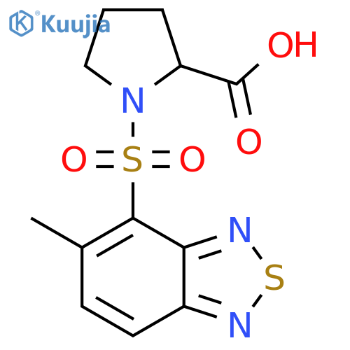 1-(5-methyl-benzo[1,2,5]thiadiazole-4-sulfonyl)-pyrrolidine-2-carboxylic acid structure