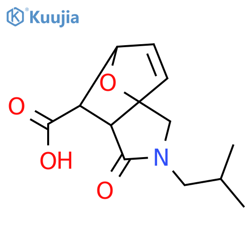 3-isobutyl-4-oxo-10-oxa-3-aza-tricyclo[5.2.1.0(1,5)]dec-8-ene-6-carboxylic acid structure