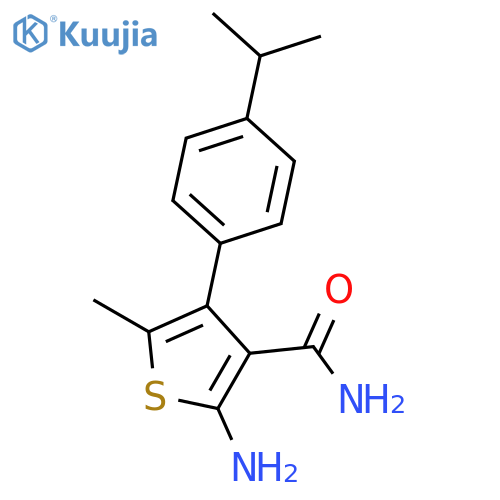 2-Amino-4-(4-isopropylphenyl)-5-methylthiophene-3-carboxamide structure