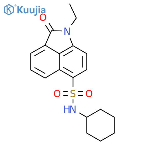 N-cyclohexyl-1-ethyl-2-oxo-1,2-dihydrobenzo[cd]indole-6-sulfonamide structure