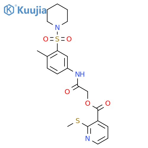 [2-(4-Methyl-3-piperidin-1-ylsulfonylanilino)-2-oxoethyl] 2-methylsulfanylpyridine-3-carboxylate structure