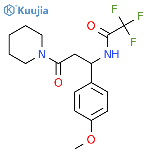 2,2,2-trifluoro-N-[1-(4-methoxyphenyl)-3-oxo-3-piperidinopropyl]acetamide structure
