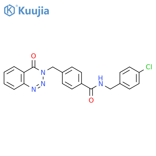 N-(4-chlorophenyl)methyl-4-(4-oxo-3,4-dihydro-1,2,3-benzotriazin-3-yl)methylbenzamide structure