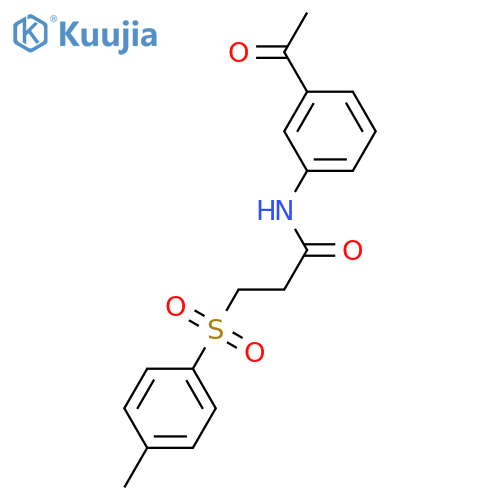 N-(3-acetylphenyl)-3-(4-methylbenzenesulfonyl)propanamide structure