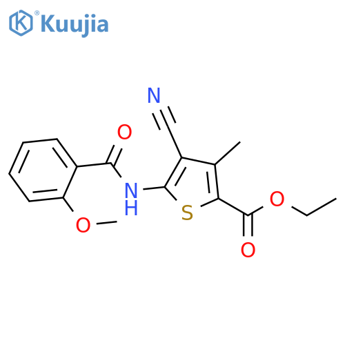 ethyl 4-cyano-5-(2-methoxybenzamido)-3-methylthiophene-2-carboxylate structure