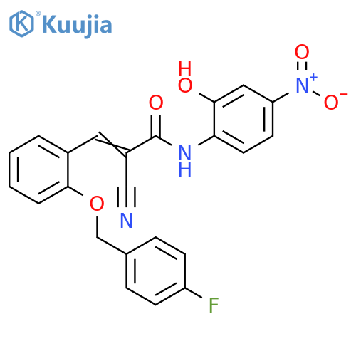 2-Cyano-3-[2-[(4-fluorophenyl)methoxy]phenyl]-N-(2-hydroxy-4-nitrophenyl)-2-propenamide structure