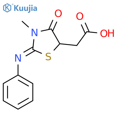 (3-METHYL-4-OXO-2-PHENYLIMINO-THIAZOLIDIN-5-YL)-ACETIC ACID structure