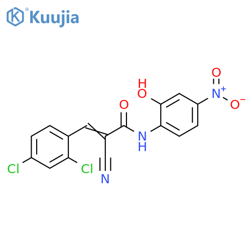 2-Propenamide, 2-cyano-3-(2,4-dichlorophenyl)-N-(2-hydroxy-4-nitrophenyl)- structure