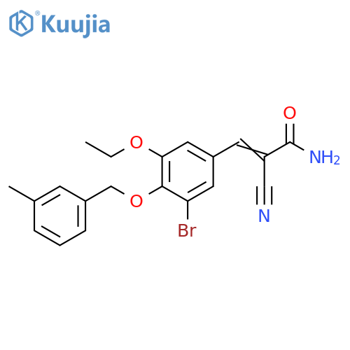 3-[3-Bromo-5-ethoxy-4-[(3-methylphenyl)methoxy]phenyl]-2-cyano-2-propenamide structure