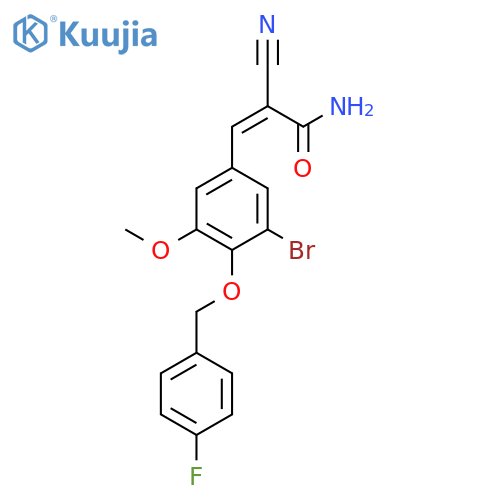 3-{3-Bromo-4-[(4-fluorophenyl)methoxy]-5-methoxyphenyl}-2-cyanoprop-2-enamide structure