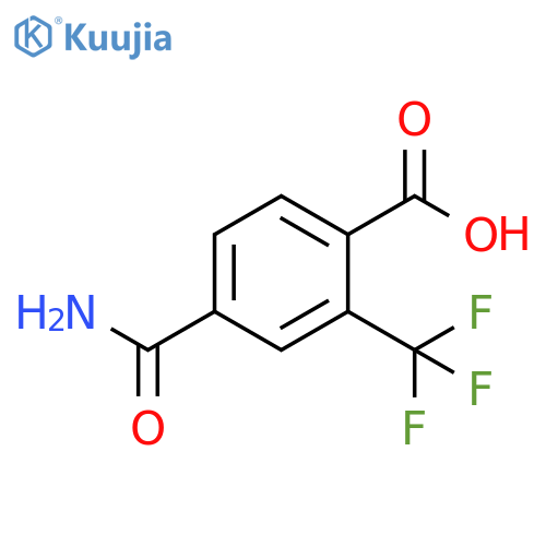 Benzoic acid, 4-(aminocarbonyl)-2-(trifluoromethyl)- structure