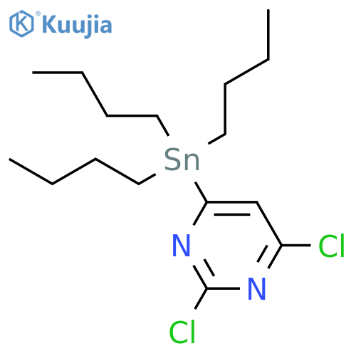 Pyrimidine, 2,4-dichloro-6-(tributylstannyl)- structure