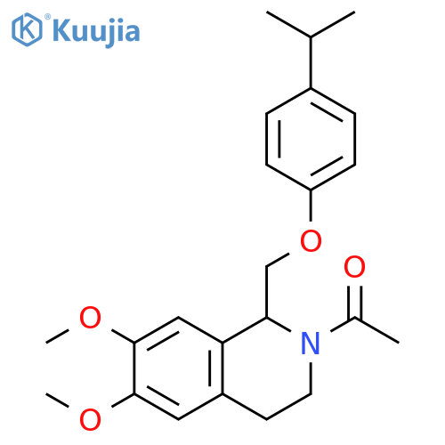1-(6,7-dimethoxy-1-{4-(propan-2-yl)phenoxymethyl}-1,2,3,4-tetrahydroisoquinolin-2-yl)ethan-1-one structure