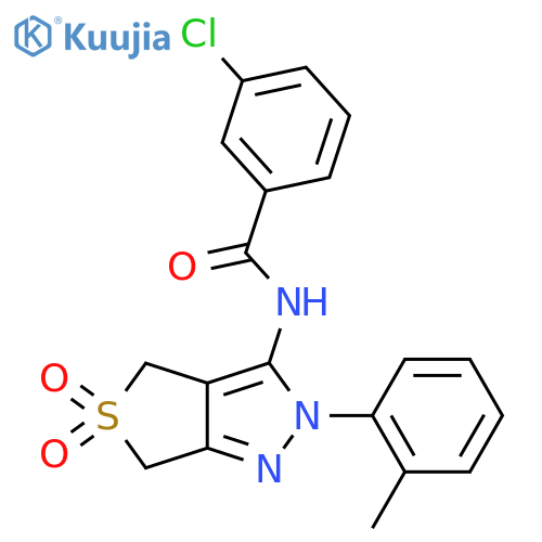 3-chloro-N-2-(2-methylphenyl)-5,5-dioxo-2H,4H,6H-5lambda6-thieno3,4-cpyrazol-3-ylbenzamide structure