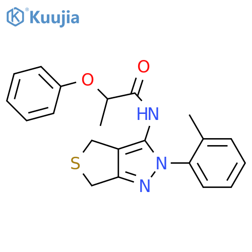 N-2-(2-methylphenyl)-2H,4H,6H-thieno3,4-cpyrazol-3-yl-2-phenoxypropanamide structure