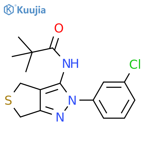 N-2-(3-chlorophenyl)-2H,4H,6H-thieno3,4-cpyrazol-3-yl-2,2-dimethylpropanamide structure