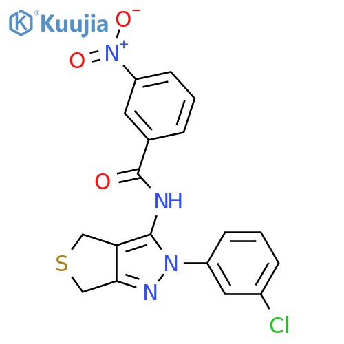 N-2-(3-chlorophenyl)-2H,4H,6H-thieno3,4-cpyrazol-3-yl-3-nitrobenzamide structure