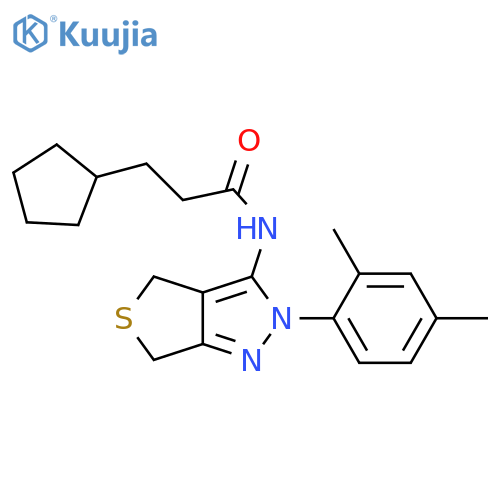 3-cyclopentyl-N-2-(2,4-dimethylphenyl)-2H,4H,6H-thieno3,4-cpyrazol-3-ylpropanamide structure