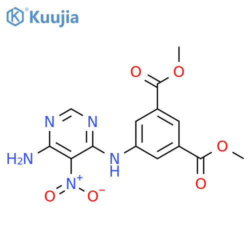 1,3-dimethyl 5-(6-amino-5-nitropyrimidin-4-yl)aminobenzene-1,3-dicarboxylate structure