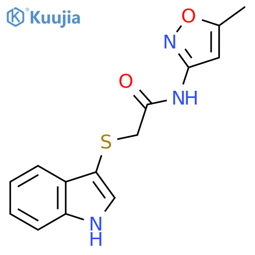 2-(1H-indol-3-ylsulfanyl)-N-(5-methyl-1,2-oxazol-3-yl)acetamide structure