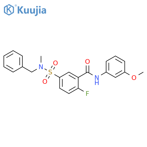 5-[benzyl(methyl)sulfamoyl]-2-fluoro-N-(3-methoxyphenyl)benzamide structure