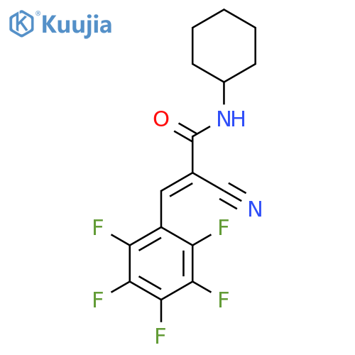 2-cyano-N-cyclohexyl-3-(2,3,4,5,6-pentafluorophenyl)prop-2-enamide structure