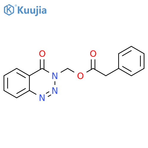 (4-oxo-3,4-dihydro-1,2,3-benzotriazin-3-yl)methyl 2-phenylacetate structure