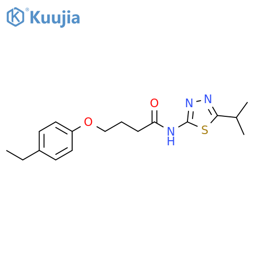 4-(4-ethylphenoxy)-N-[5-(propan-2-yl)-1,3,4-thiadiazol-2-yl]butanamide structure