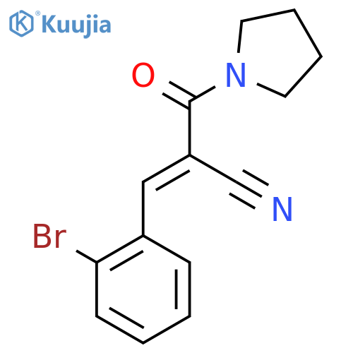 3-(2-Bromophenyl)-2-(pyrrolidine-1-carbonyl)prop-2-enenitrile structure