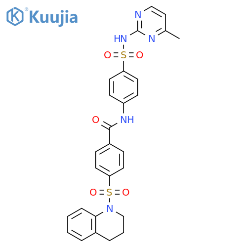 N-{4-(4-methylpyrimidin-2-yl)sulfamoylphenyl}-4-(1,2,3,4-tetrahydroquinoline-1-sulfonyl)benzamide structure