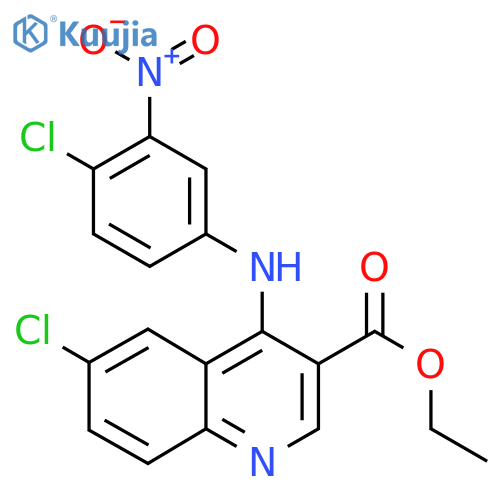 ethyl 6-chloro-4-[(4-chloro-3-nitrophenyl)amino]quinoline-3-carboxylate structure