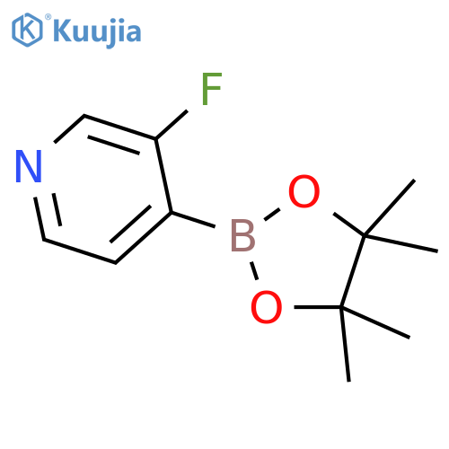 3-fluoro-4-(tetramethyl-1,3,2-dioxaborolan-2-yl)pyridine structure