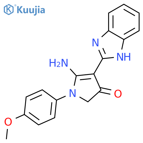 5-amino-4-(1H-1,3-benzodiazol-2-yl)-1-(4-methoxyphenyl)-2,3-dihydro-1H-pyrrol-3-one structure