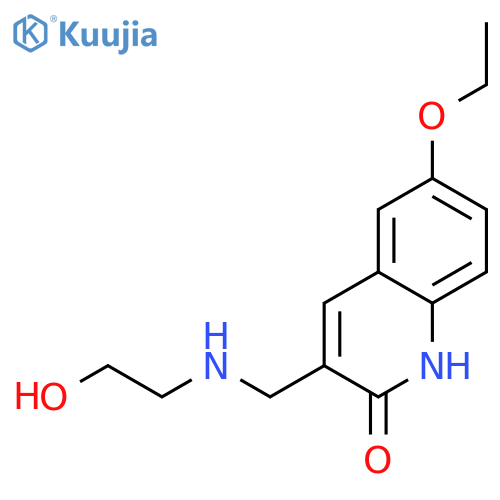 6-Ethoxy-3-[(2-hydroxy-ethylamino)-methyl]-1H-quinolin-2-one structure