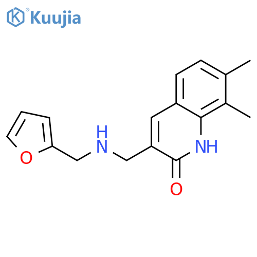 3-(((Furan-2-ylmethyl)amino)methyl)-7,8-dimethylquinolin-2(1H)-one structure