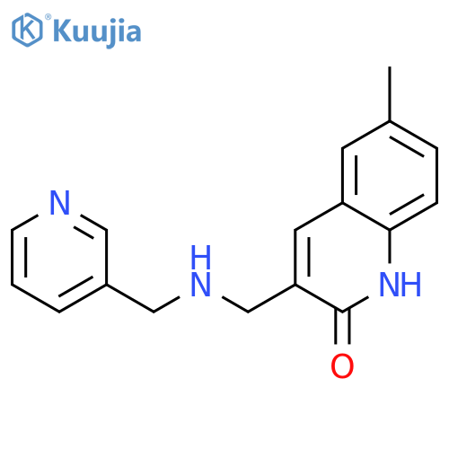 6-Methyl-3-{[(pyridin-3-ylmethyl)-amino]-methyl}-1H-quinolin-2-one structure
