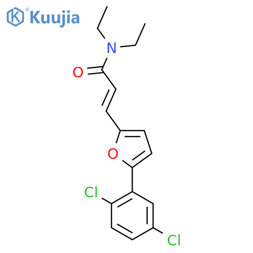 (2E)-3-5-(2,5-dichlorophenyl)furan-2-yl-N,N-diethylprop-2-enamide structure