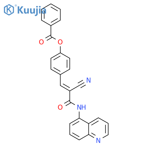 4-(1E)-2-cyano-2-(quinolin-5-yl)carbamoyleth-1-en-1-ylphenyl benzoate structure