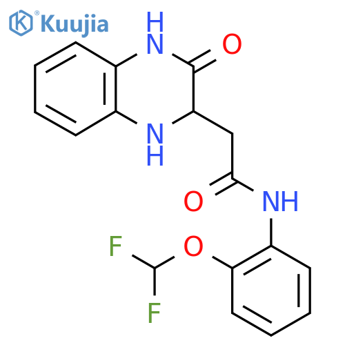 N-2-(difluoromethoxy)phenyl-2-(3-oxo-1,2,3,4-tetrahydroquinoxalin-2-yl)acetamide structure